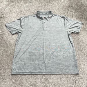 Pronto Oumo Coolmax Polo Shirt Mens Large Gray Short Sleeve Preppy Golf Tennis